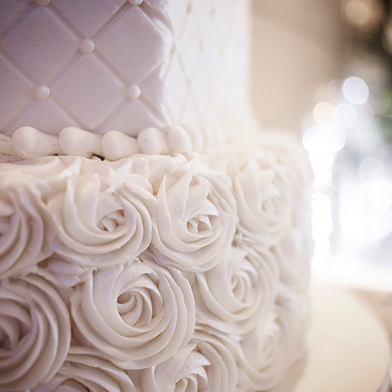 White Wedding Cake with Velvet Ribbon — Sourced Co.